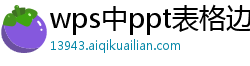 wps中ppt表格边框